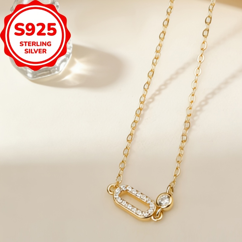 Women's S925 Sterling Silver Geometric Openwork Necklace — Adjustable Choker